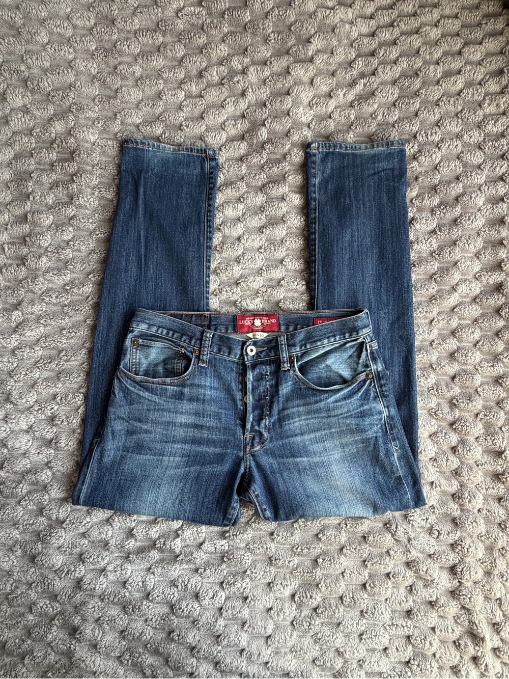 121 Heritage Slim Men's Straight Leg Jeans Medium Wash Stretchy
